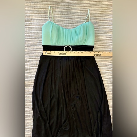 Crystal Doll Empire Waist Mint Green And Black Dress, Size M - Picture 6 of 11